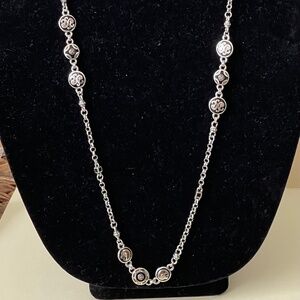 Brighton silver plated, black enamel necklace